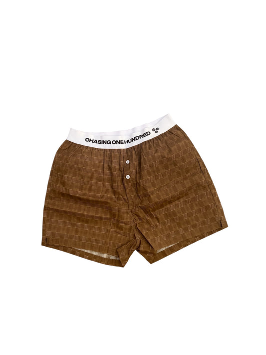Chasing One Hundred Boxer Shorts — Brown Check