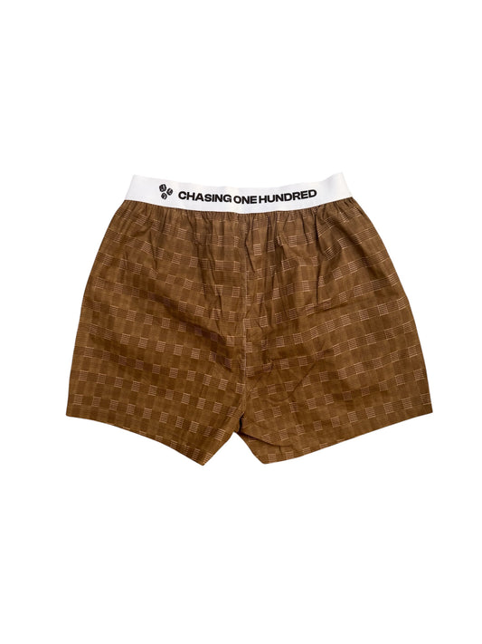 Chasing One Hundred Boxer Shorts — Brown Check