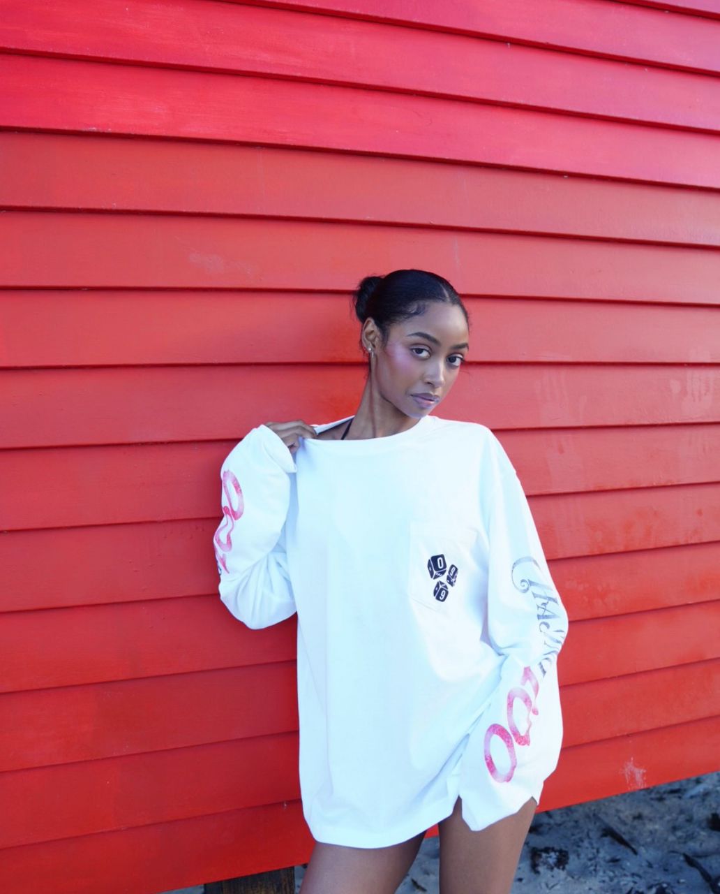 99 WHITE X SLEEVE SHIRT